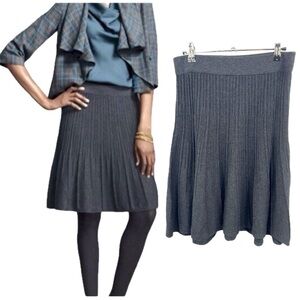 Cabi #503 Vogue Charcoal Grey Knit Pleated Skirt, Size XS
